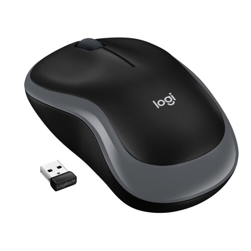 Logitech M185 Belaidė pelė, RF Wireless, 1000 DPI, Juoda/Pilka