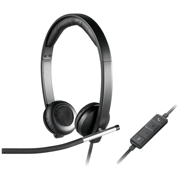 Logitech H650e Stereo Laidinės ausinės USB-A, Juoda