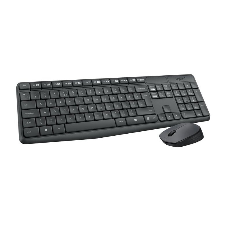 Logitech MK235 Combo Belaidė klaviatūra + pelė, US, Pilka