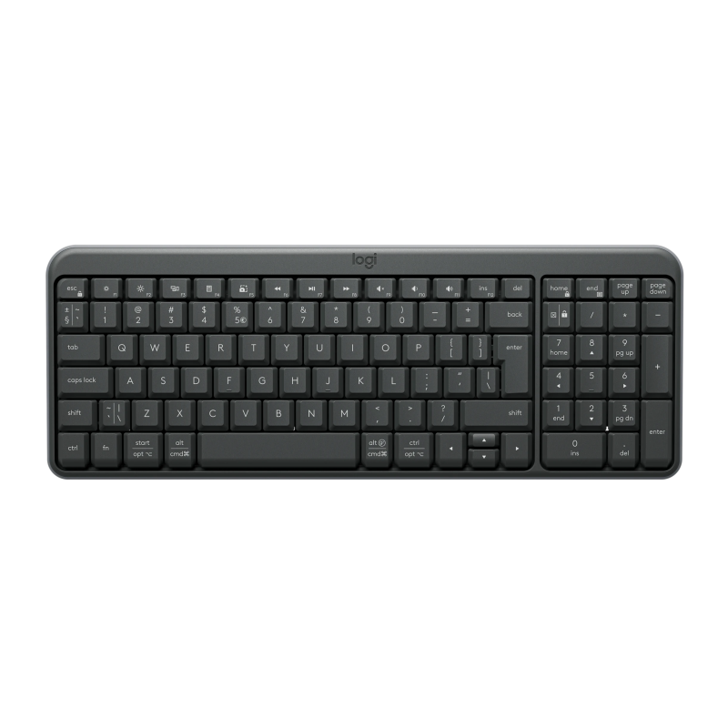 Logitech K250 Compact Belaidė klaviatūra, Bluetooth, US Int, Graphite