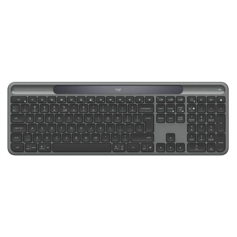 Logitech Signature Slim Solar+ K980 Belaidė klaviatūra, RF Wireless+Bluetooth, US Int, Graphite Logitech Signature Slim Solar+ K980 Belaidė klaviatūra, RF Wireless+Bluetooth, US Int, Graphite