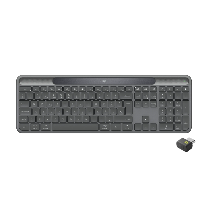 Logitech Signature Slim Solar+ K980 for Business Belaidė klaviatūra, RF+Bluetooth, US Int, Graphite
