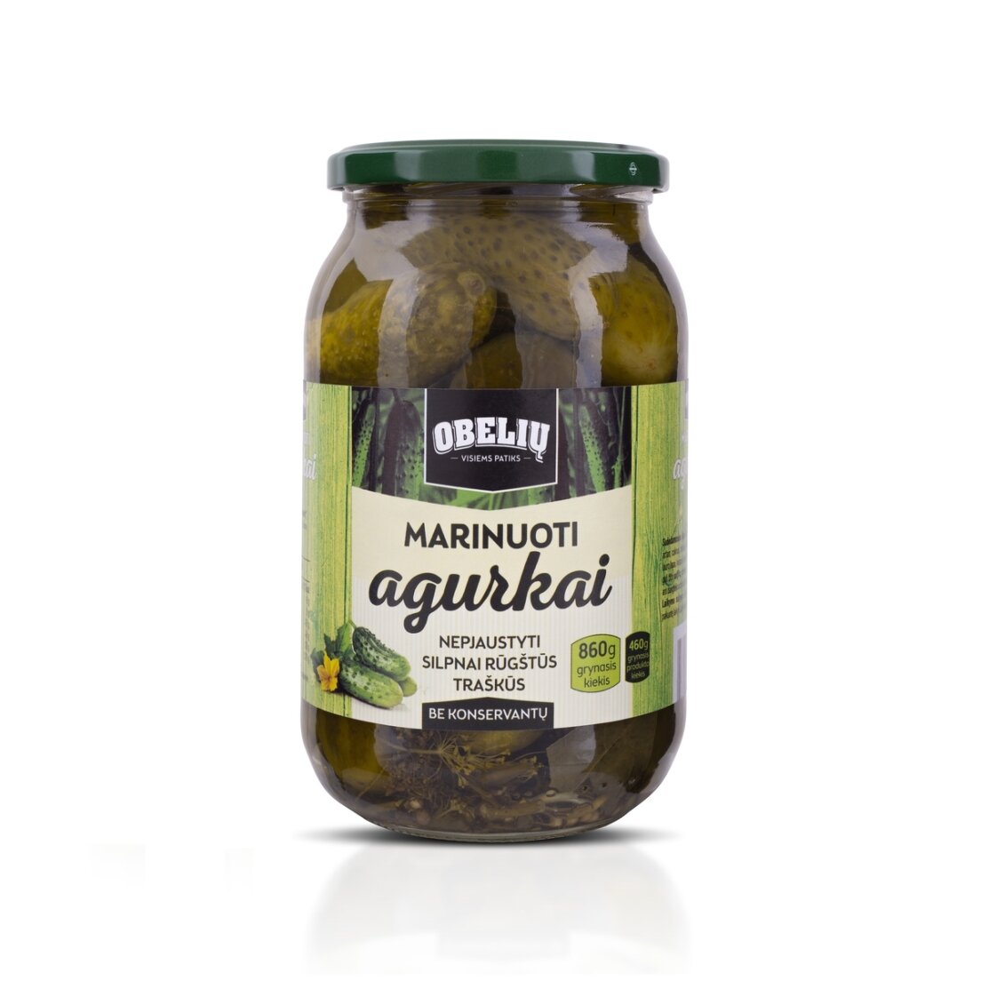 Marinuoti agurkai OBELIŲ, 860g