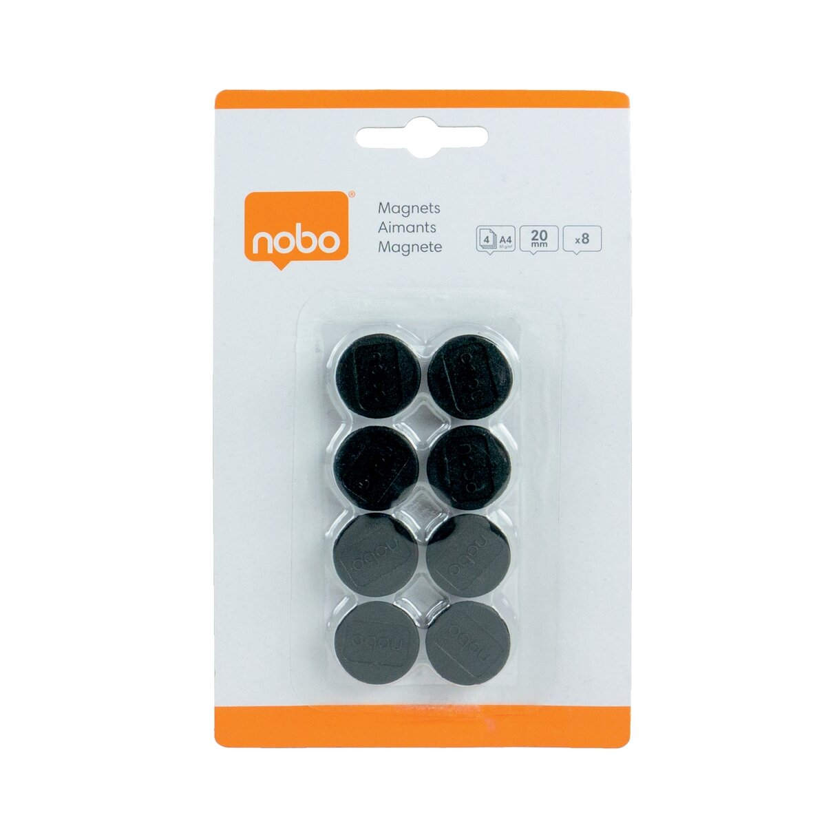 Magnetai NOBO, 20 mm, 8 vnt., juoda sp. 1 Magnetai NOBO, 20 mm, 8 vnt., juoda sp. 1