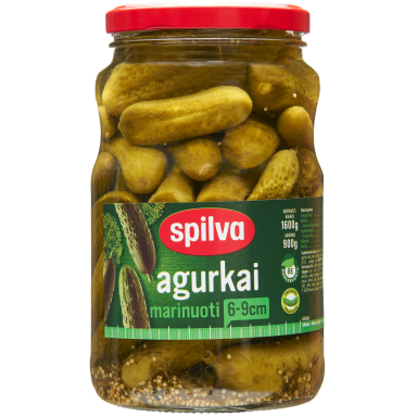 Marinuoti agurkai SPILVA, 1600 g / 900 g