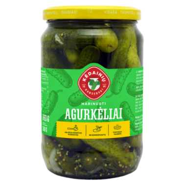Marinuoti agurkėliai KĖDAINIŲ, 0,72/660/360 g