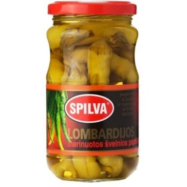 Marinuoti Lombardijos pipirai SPILVA, švelnūs, 300g/150g