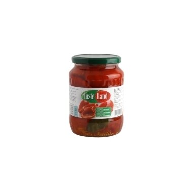 Marinuoti paprikų ketvirčiai TASTE LAND, 680g / 280 g