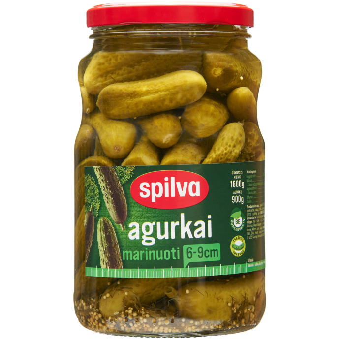 Marinuoti agurkai SPILVA, 1600 g / 900 g