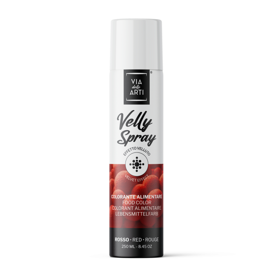 Maistiniai purškiami dažai VELLY su kakavos sviestu raudoni , 250 ml