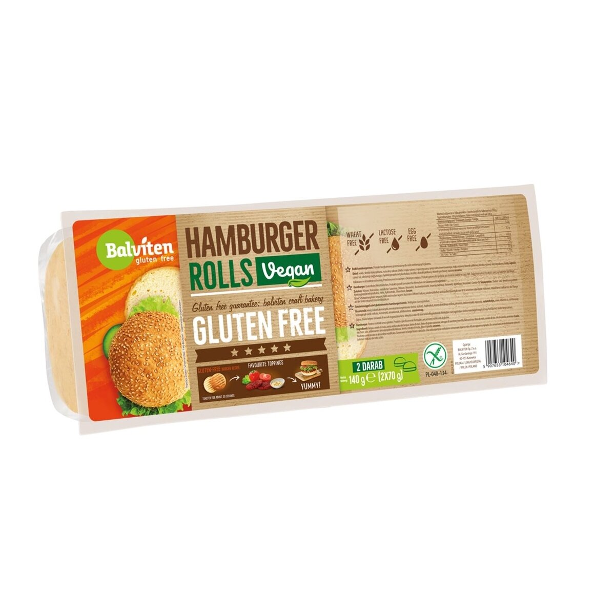 Mėsainių bandelės BALVITEN GLUTEN FREE, veganiška, 2x70 g