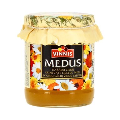 Medus VINNIS, įvairių žiedų, 0,3 kg Medus VINNIS, įvairių žiedų, 0,3 kg