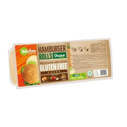 Mėsainių bandelės BALVITEN GLUTEN FREE, veganiška, 2x70 g Mėsainių bandelės BALVITEN GLUTEN FREE, veganiška, 2x70 g