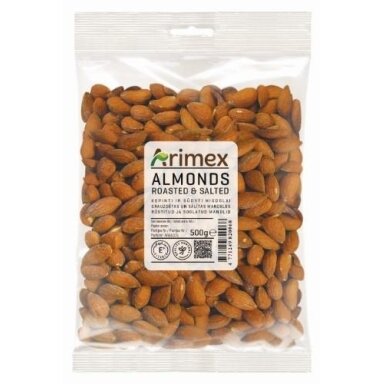 Migdolų riešutai  ARIMEX, kepinti ir sūdyti, 500 g