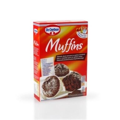 Miltinis mišinys šokoladiniams keksiukams (su apelsinų žievelėmis) DR OETKER, 335 g Miltinis mišinys šokoladiniams keksiukams (su apelsinų žievelėmis) DR OETKER, 335 g