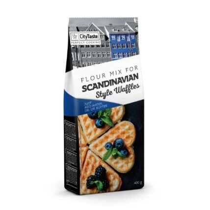Miltinis mišinys CITY TASTE Skandinaviško stiliaus vafliams, 400g Miltinis mišinys CITY TASTE Skandinaviško stiliaus vafliams, 400g
