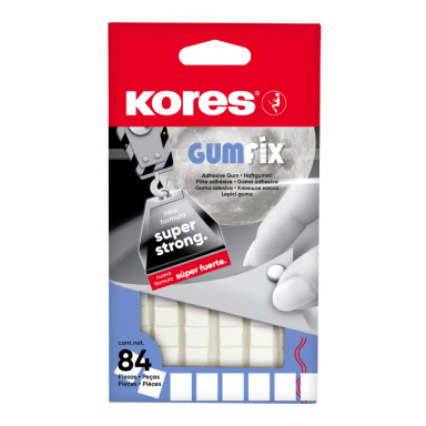 Montavimo kvadratėliai, KORES Gumfix, 84 kvadr., balta sp., 50 g Montavimo kvadratėliai, KORES Gumfix, 84 kvadr., balta sp., 50 g
