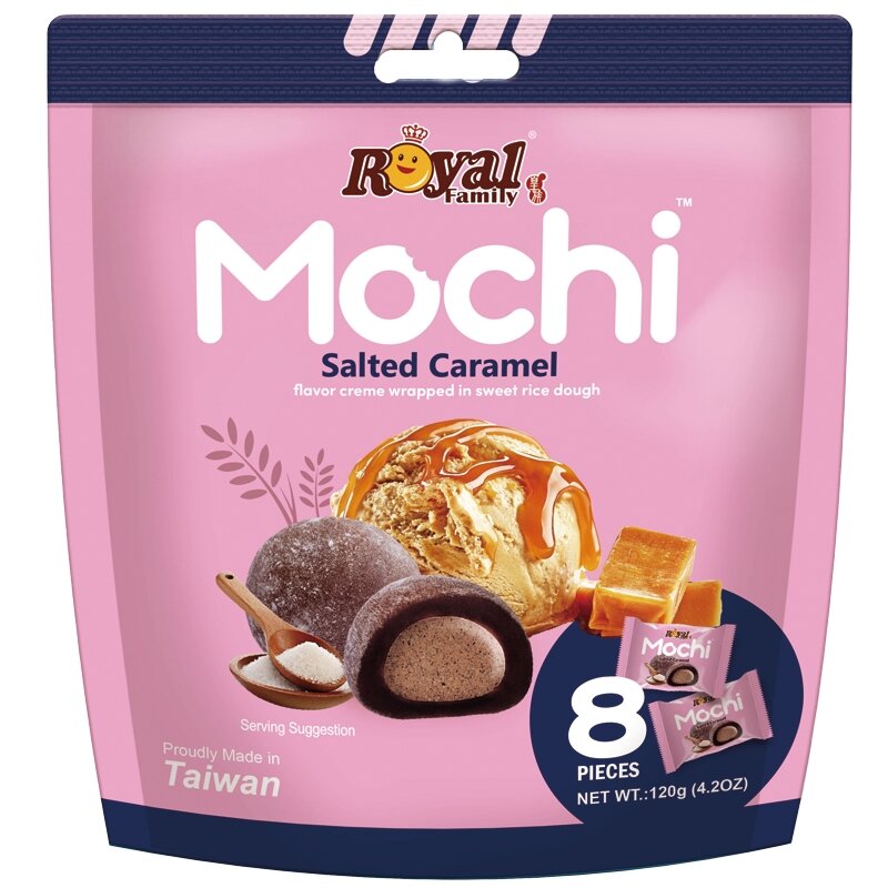 Močiai ROYAL FAMILY, sūrios karamelės skonio, 120 g