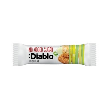 Musli batonėlis su laimu, DIABLO, be pridėtinio cukraus, 30g Musli batonėlis su laimu, DIABLO, be pridėtinio cukraus, 30g