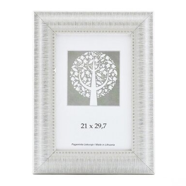 Nuotraukų rėmelis, plastikinis, A4, 21x29,7 cm, baltos sp. vidinis rėmelis su ornamentu Nuotraukų rėmelis, plastikinis, A4, 21x29,7 cm, baltos sp. vidinis rėmelis su ornamentu