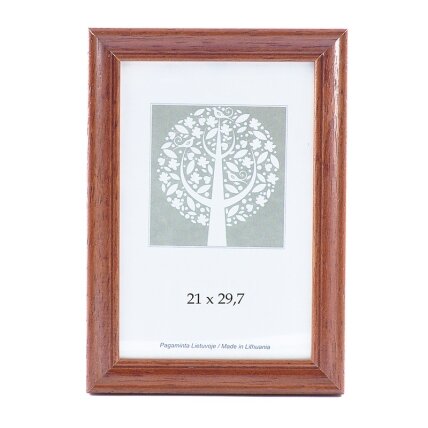 Nuotraukų rėmelis, medinis, A4, 21x29,7 cm, rudos sp. Nuotraukų rėmelis, medinis, A4, 21x29,7 cm, rudos sp.