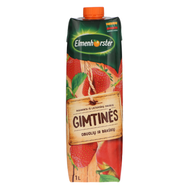 Obuolių ir braškių sulčių gėrimas ELMENHORSTER Gimtinės, 30% , 1 l
