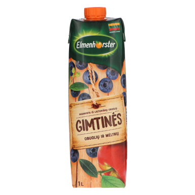 Obuolių ir mėlynių sulčių gėrimas ELMENHORSTER Gimtinės, 30%, 1 l