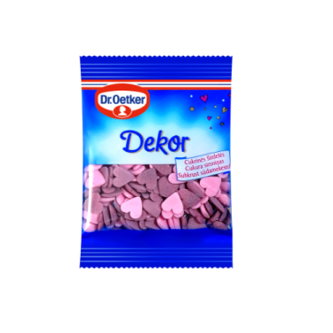 Pabarstukai DR.OETKER, cukrinės širdelės, 10 g