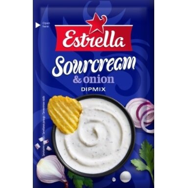 Padažas ESTRELLA Dipmix, Grietinės ir svogūnų skonio, 13 g Padažas ESTRELLA Dipmix, Grietinės ir svogūnų skonio, 13 g