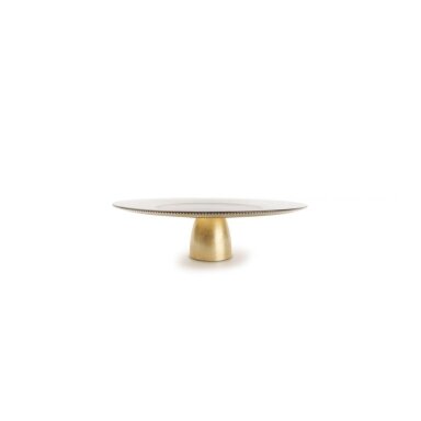 Padėklas Glint Gold, tortui, ant kojelės, stiklas, D 33 cm, H 10 cm, vnt Padėklas Glint Gold, tortui, ant kojelės, stiklas, D 33 cm, H 10 cm, vnt