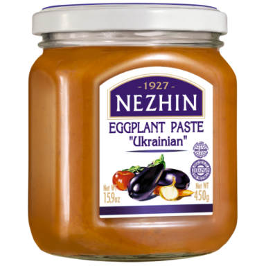 Pagardas NEZHIN, Baklažanų pasta, Ukrainietiška, 450 g Pagardas NEZHIN, Baklažanų pasta, Ukrainietiška, 450 g