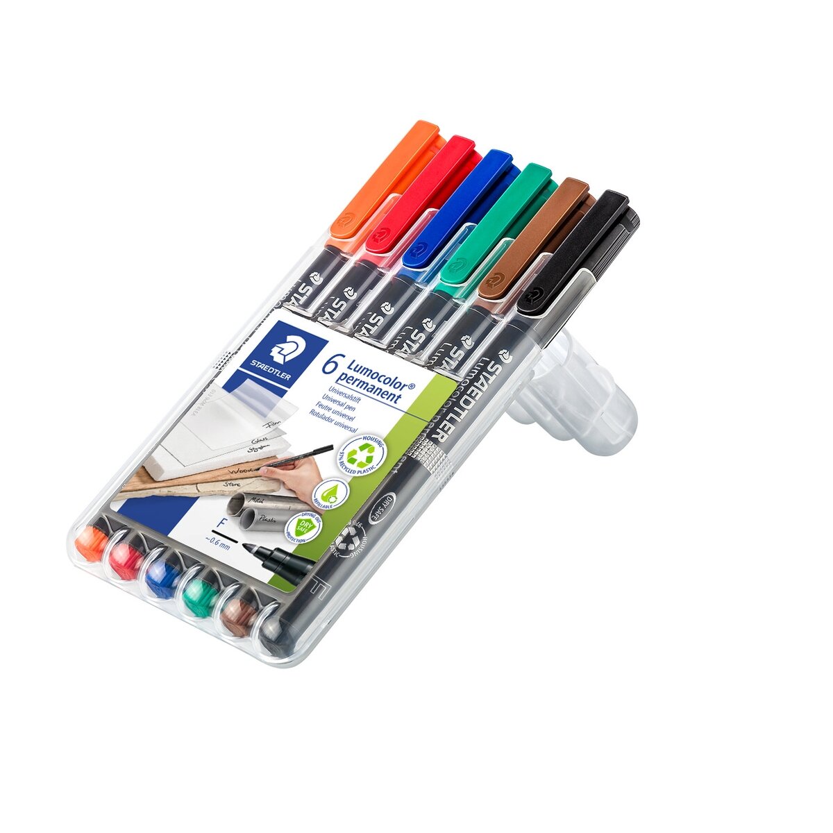 Permanentinis žymeklis  STAEDTLER LUMOCOLOR 318F, 0.6 mm, 6 spalvų rinkinys 1