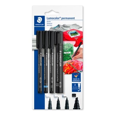 Permanentiniai žymekliai STAEDTLER Lumocolor, 4 vnt. Permanentiniai žymekliai STAEDTLER Lumocolor, 4 vnt.