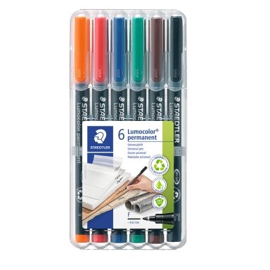 Permanentinis žymeklis STAEDTLER LUMOCOLOR 318F, 0.6 mm, 6 spalvų rinkinys Permanentinis žymeklis STAEDTLER LUMOCOLOR 318F, 0.6 mm, 6 spalvų rinkinys