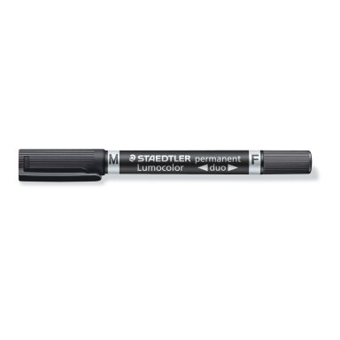 Permanentinis žymeklis STAEDTLER LUMOCOLOR DUO 348, JUODA Permanentinis žymeklis STAEDTLER LUMOCOLOR DUO 348, JUODA