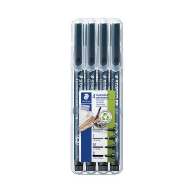 Permanentinių žymeklių rinkinys STAEDTLER LUMOCOLOR 31-9WP4GS, JUODA Permanentinių žymeklių rinkinys STAEDTLER LUMOCOLOR 31-9WP4GS, JUODA