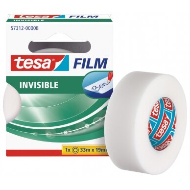Permatoma lipni juostelė TESA Invisible Self-Adhesive Tape, užklijavus nematoma, lengva naudotis, 19mm x 33m
