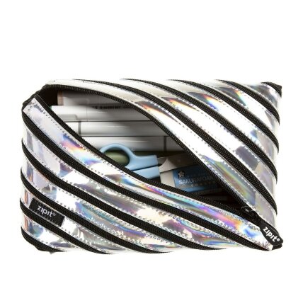 Penalas-pieštukinė ZIPIT Metallic Jumbo Pouch, ZJMT-2, Sidabrinės spalvos