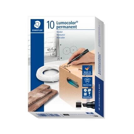 Permanentinis žymeklis STAEDTLER LUMOCOLOR 350, JUODA 2 Permanentinis žymeklis STAEDTLER LUMOCOLOR 350, JUODA 2