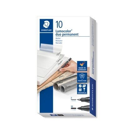 Permanentinis žymeklis STAEDTLER LUMOCOLOR DUO 348, JUODA 3