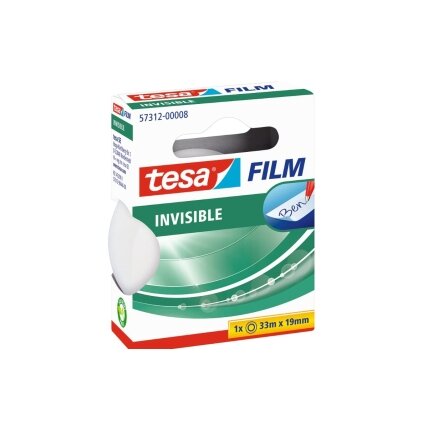 Permatoma lipni juostelė TESA Invisible Self-Adhesive Tape, užklijavus nematoma, lengva naudotis, 19mm x 33m