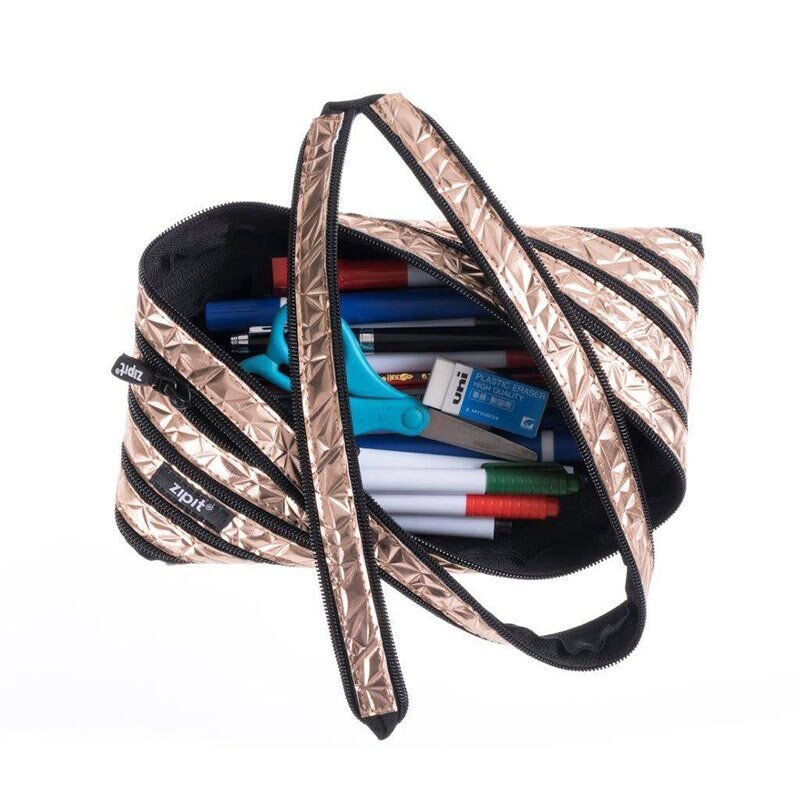 Penalas-pieštukinė ZIPIT Metallic Jumbo Pouch, ZTJ-MT-1, Bronzinė 2 Penalas-pieštukinė ZIPIT Metallic Jumbo Pouch, ZTJ-MT-1, Bronzinė 2