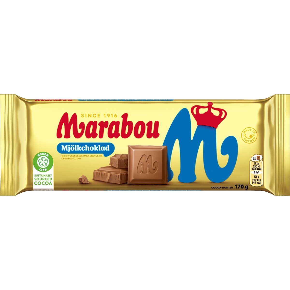 Pieninis šokoladas MARABOU, 170 g Pieninis šokoladas MARABOU, 170 g