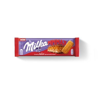 Pieninis šokoladas MILKA Biscoff iš Alpių pieno su karamelizuotų sausainių gabalėliais, 275g Pieninis šokoladas MILKA Biscoff iš Alpių pieno su karamelizuotų sausainių gabalėliais, 275g