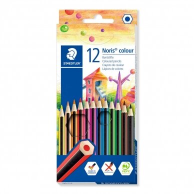 Pieštukai spalvoti STAEDTLER Noris, 12 spalvų