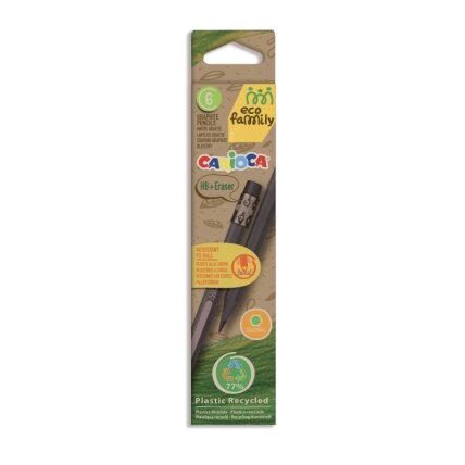 Pieštukai su trintuku CARIOCA ECOFAMILY, juodos spalvos, 6 vnt. Pieštukai su trintuku CARIOCA ECOFAMILY, juodos spalvos, 6 vnt.