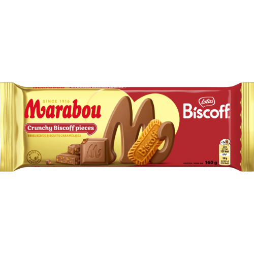 Pieninis šokoladas MARABOU, su Biscoff sausainiais, 160 g