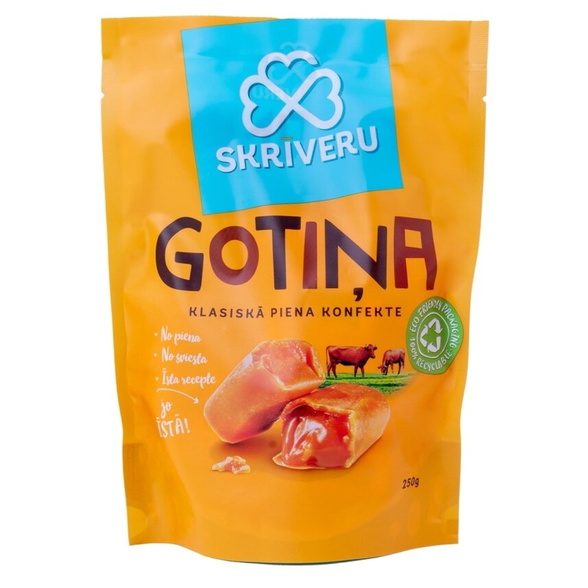 Pieniški saldainiai Karvutė, klasikiniai, 250 g