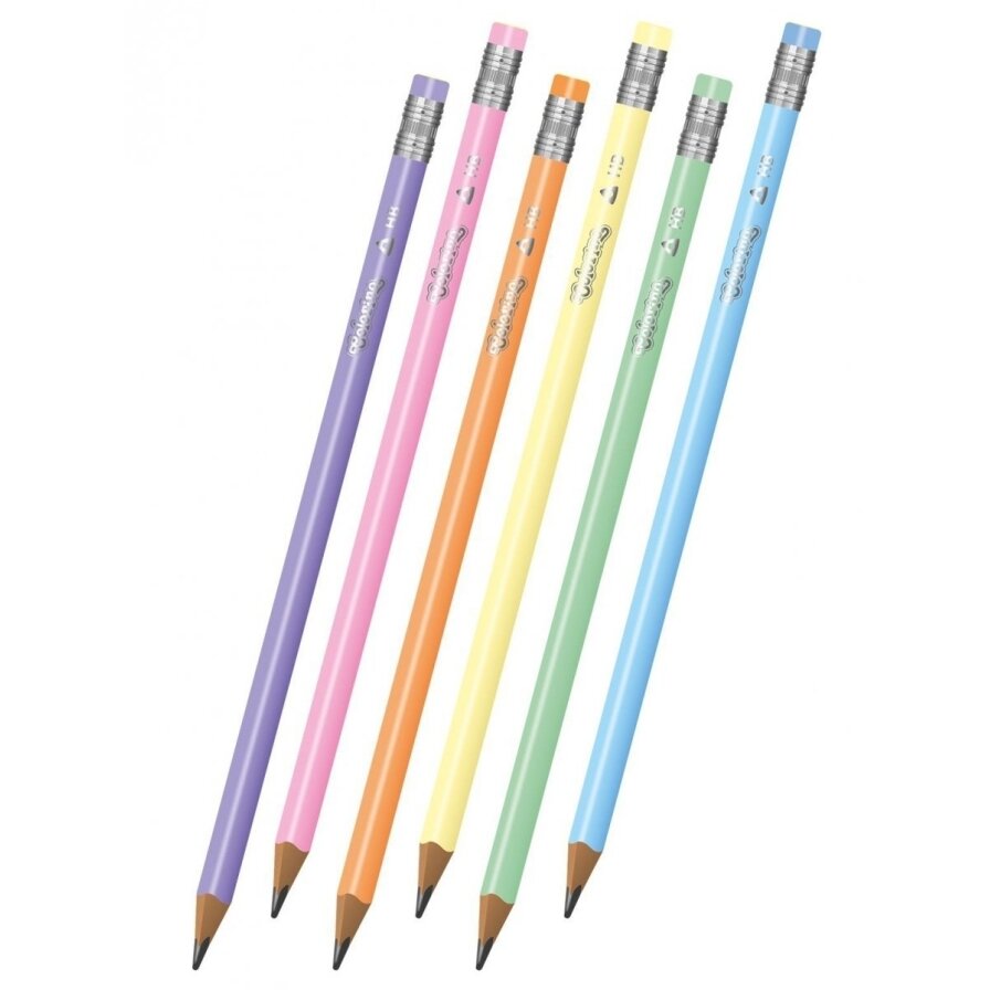 Pieštukas su trintuku COLORINO Pastel, su pastelinių spalvų korpusu 1