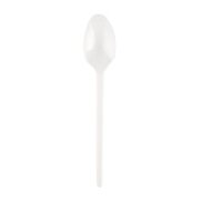 Daugkartinio naudojimo plastikiniai šaukšteliai SUPERIOR, PS, balti, 12,5 cm, 50 vnt